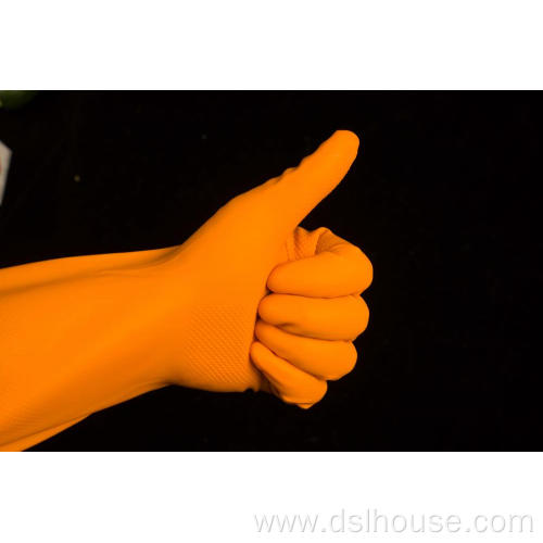 orange color household latex glove/Multi-use rubber glove
